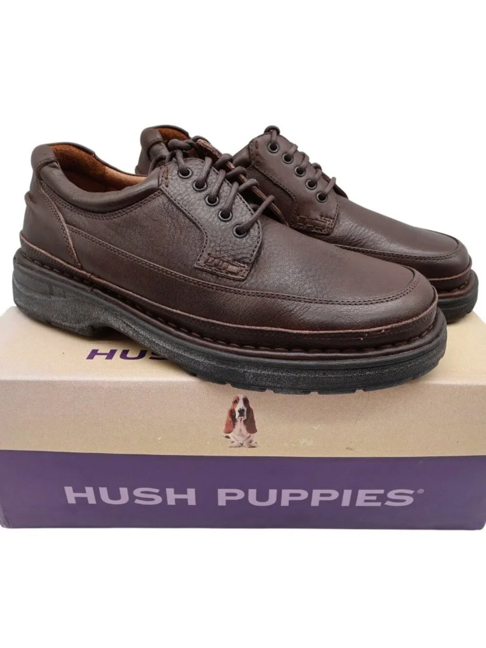 Hush Puppies Summit Persimmon Mens 8.5 Brown Leather Casual Oxfords